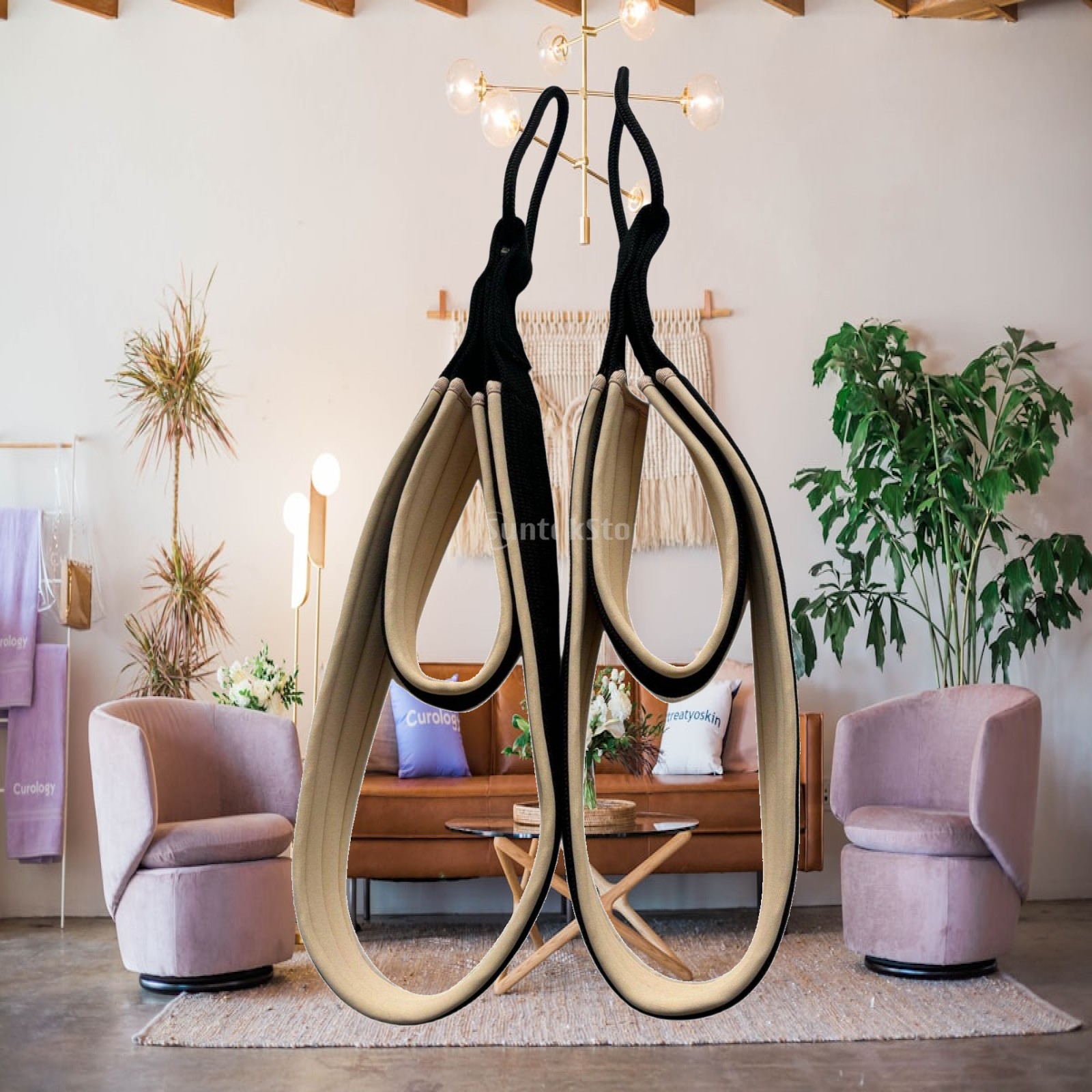 Home Gym Pilates - Pegangan Atas Pilates Anti-Selip, Tali Pilates,